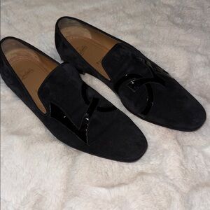 Christian Louboutin Dandy Love Men’s Sz 11 Black Suede Loafers W/Patent Leather